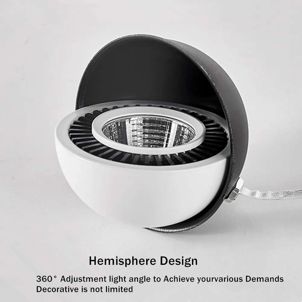 Lámpara de ángulo ajustable, proyector descendente de LED empotrado, regulable, 18W, 12W, 10W, 5W, foco de techo