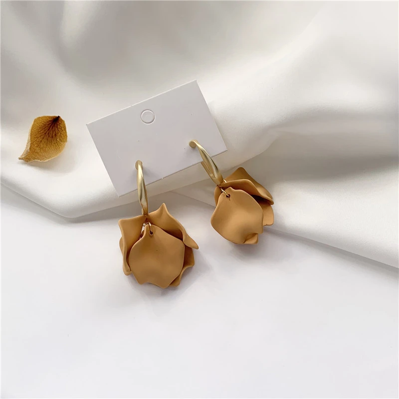 Hyperbole необычные серьги подвески с лепестками цветов листьями корейская мода