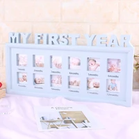 creative diy 0 12 month baby my first year pictures display plastic photo frame souvenirs commemorate kids growing memory