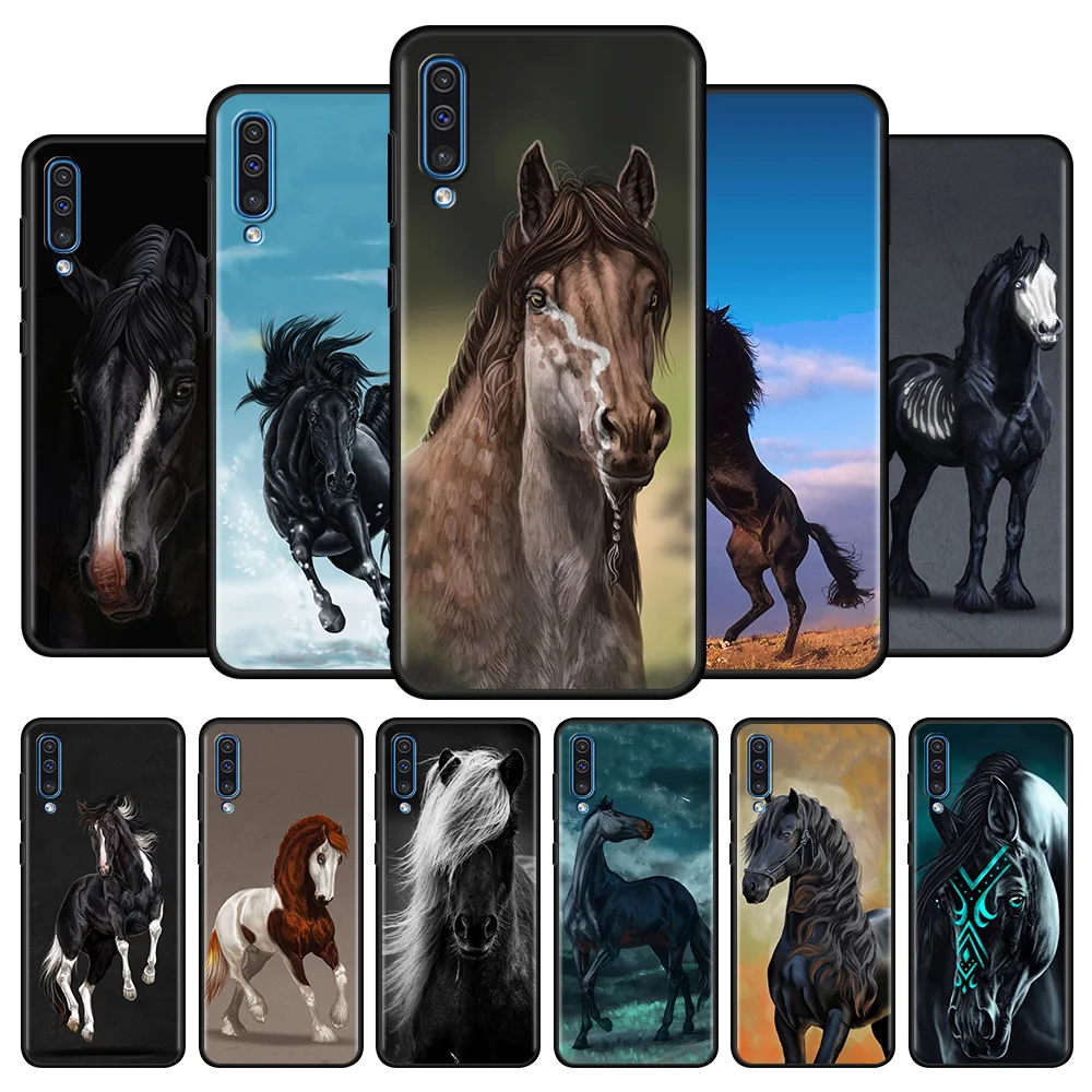 

For Samsung Galaxy A50 A70 A10 A30 A40 A20e A10e M31 M30s M51 M31s M11 M22 M01 M62 M52 M32 Cover Horse Animal Painting Pattern