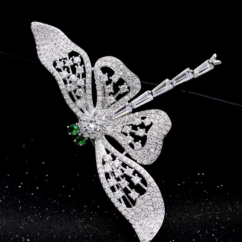 

High Quality Cubic Zirconia Crystal Dragonfly Brooch Pins for Women