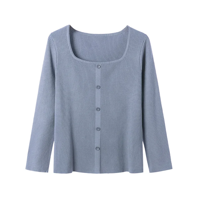 

2020 Early Autumn New Women's Fashion Square Neck Slim Top Women's Knit Sweater