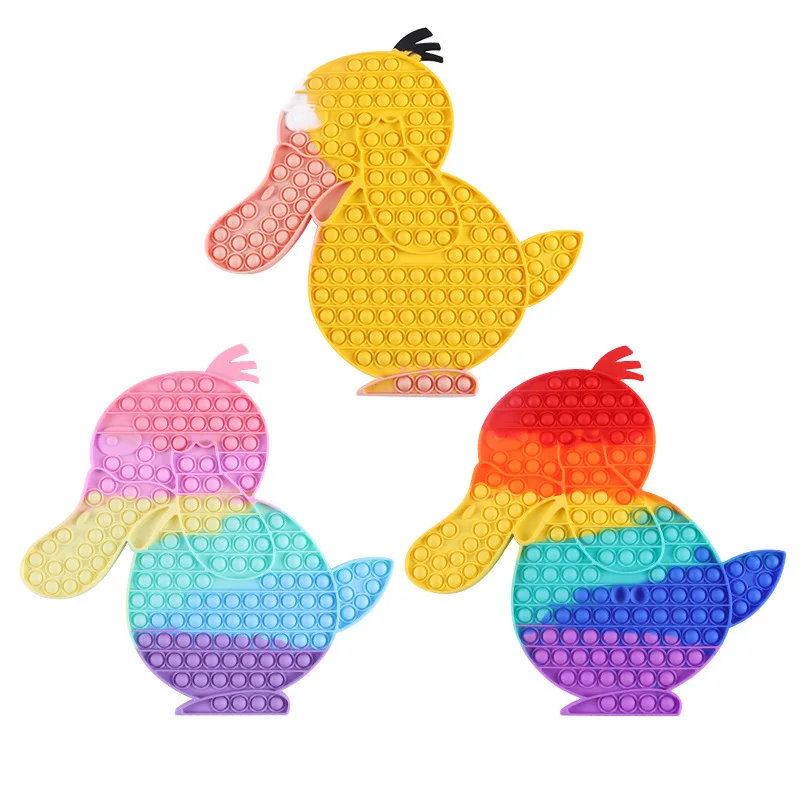 

Игрушка-антистресс A18 для детей и взрослых, пузырьковая развивающая игрушка, большая утка, грызун, пионер, забавная