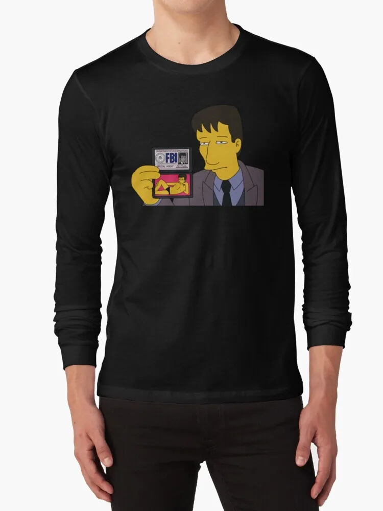 Агент мюлдер ФБР 100% хлопковая Футболка The Scully Fox Mulder X файлы Сексуальная Nsa Cia Гомер