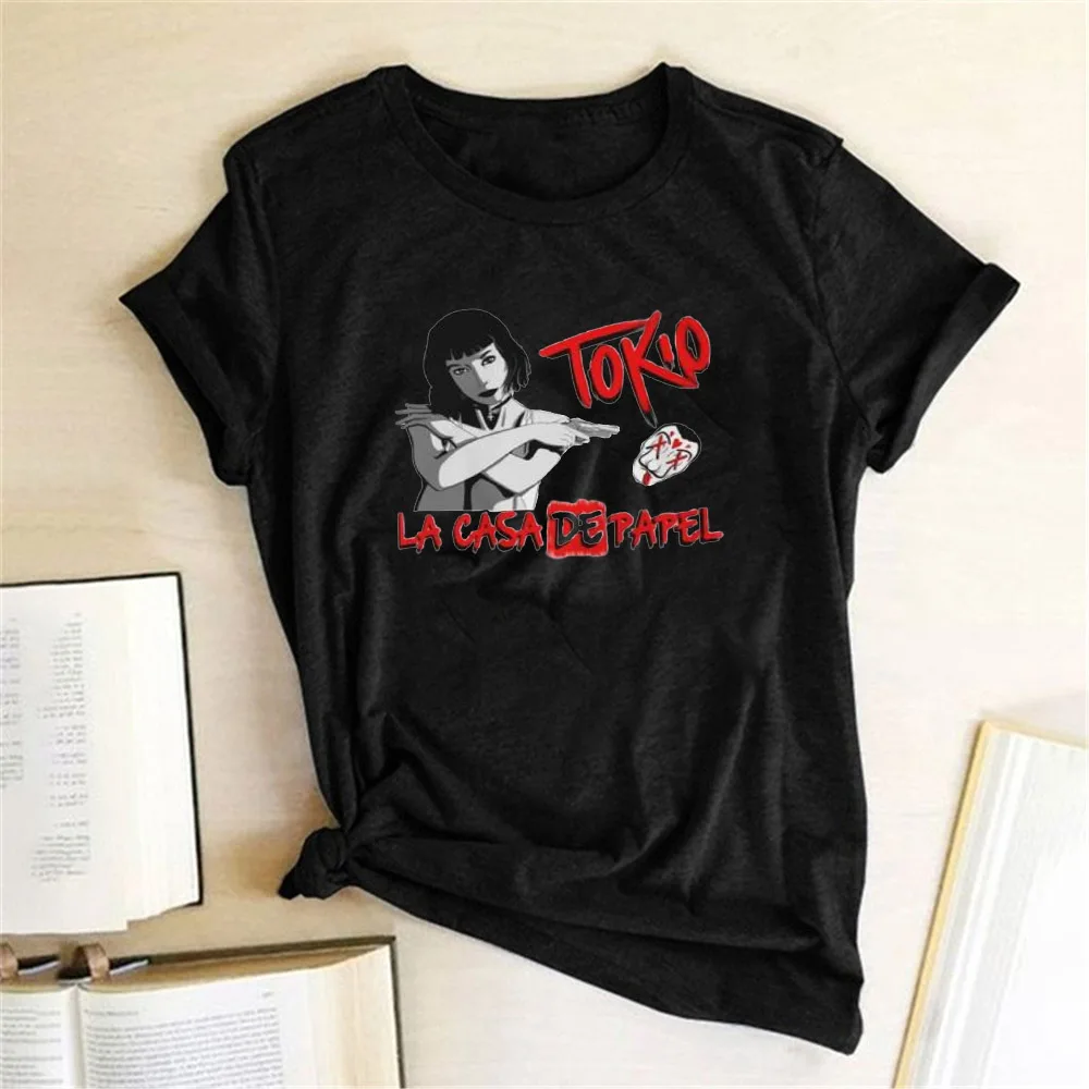 

La Casa De Papel Movie Tshirts Women Causal Loose Cotton T Shirt 2020 Summer Short Sleeve Tees House of Paper Tops