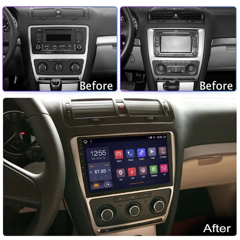 2G ram 32G rom 10 1 дюймов android 8 для Skoda octavia 2007-2014 Автомобильный dvd Мультимедиа gps