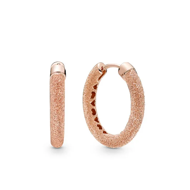 Серебряное кольцо для сережек с сердечками 100% пробы матовое розовыми и пружинным