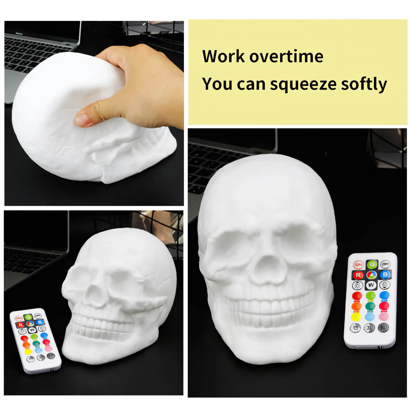 СВЕТОДИОДНЫЙ ночник в виде головы черепа цветная атмосфера дистанционное