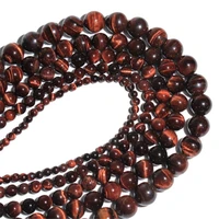 2021 jewelry accessories natural round red tiger eye beads