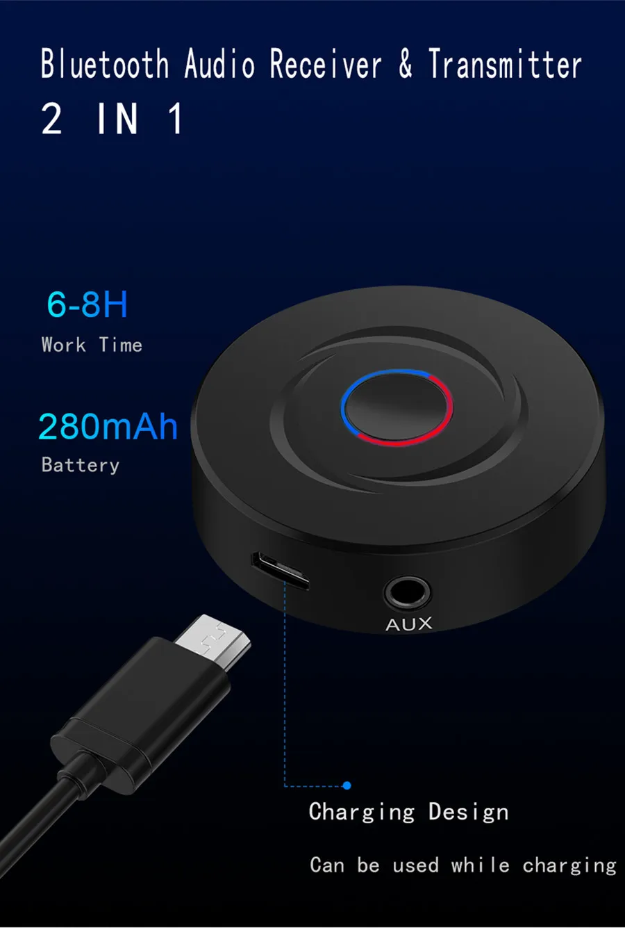 Новинка 3,5 мм AUX аудио беспроводной Bluetooth 5,0 передатчик приемник 2 в 1 адаптер стерео аудио для ТВ ПК автомобильный динамик музыка