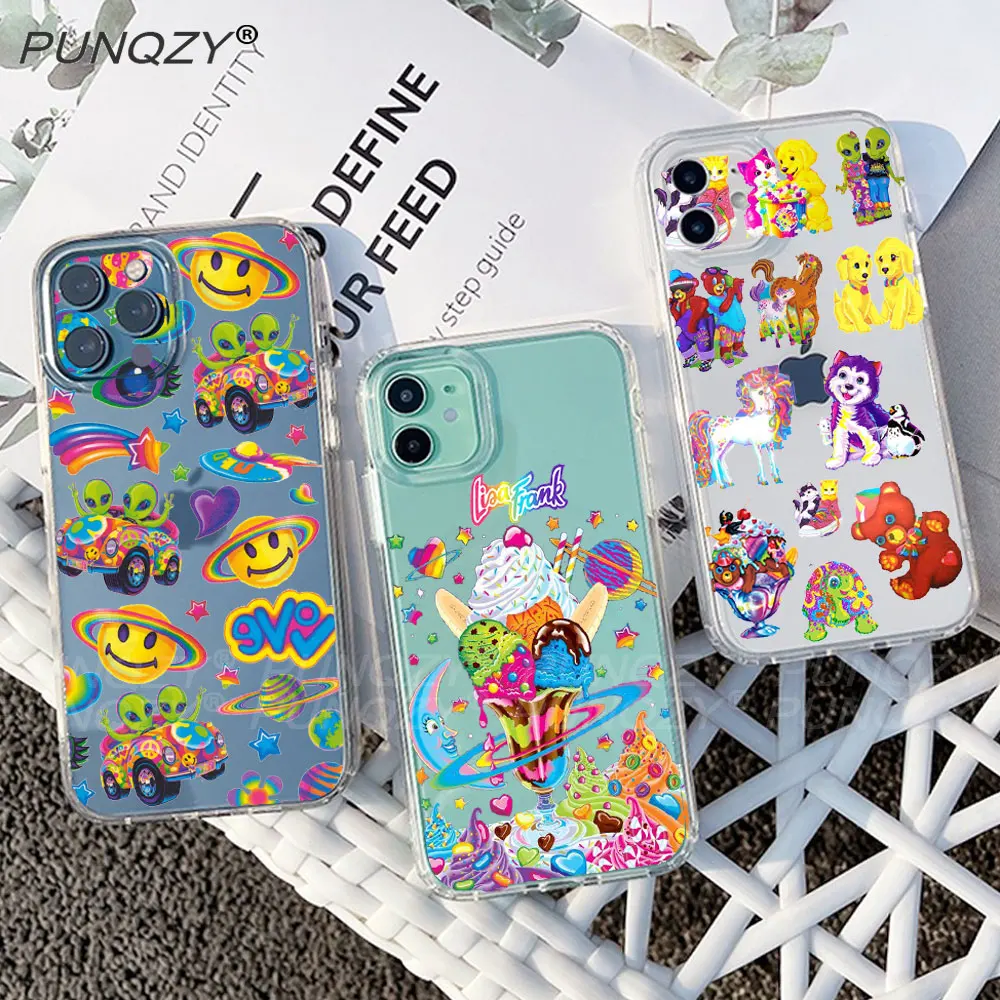 

Lisa Frank Dog Ice Cream Art Phone Case For Iphone 13 pro 12 PRO MAX 11 XR X XSMax 8 7 Plus 6s TPU Cover for iphone 14 pro max