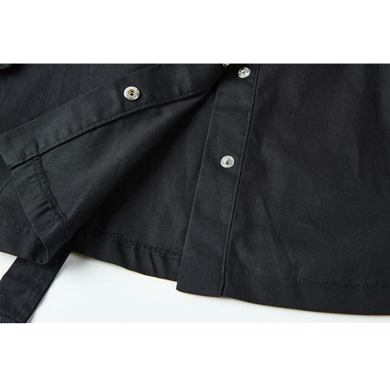 

Women Short Sleeve Gothic shirt Dress Japanese Harajuku Punk Style Belt Streetwear vintage black gothic style dresses women
