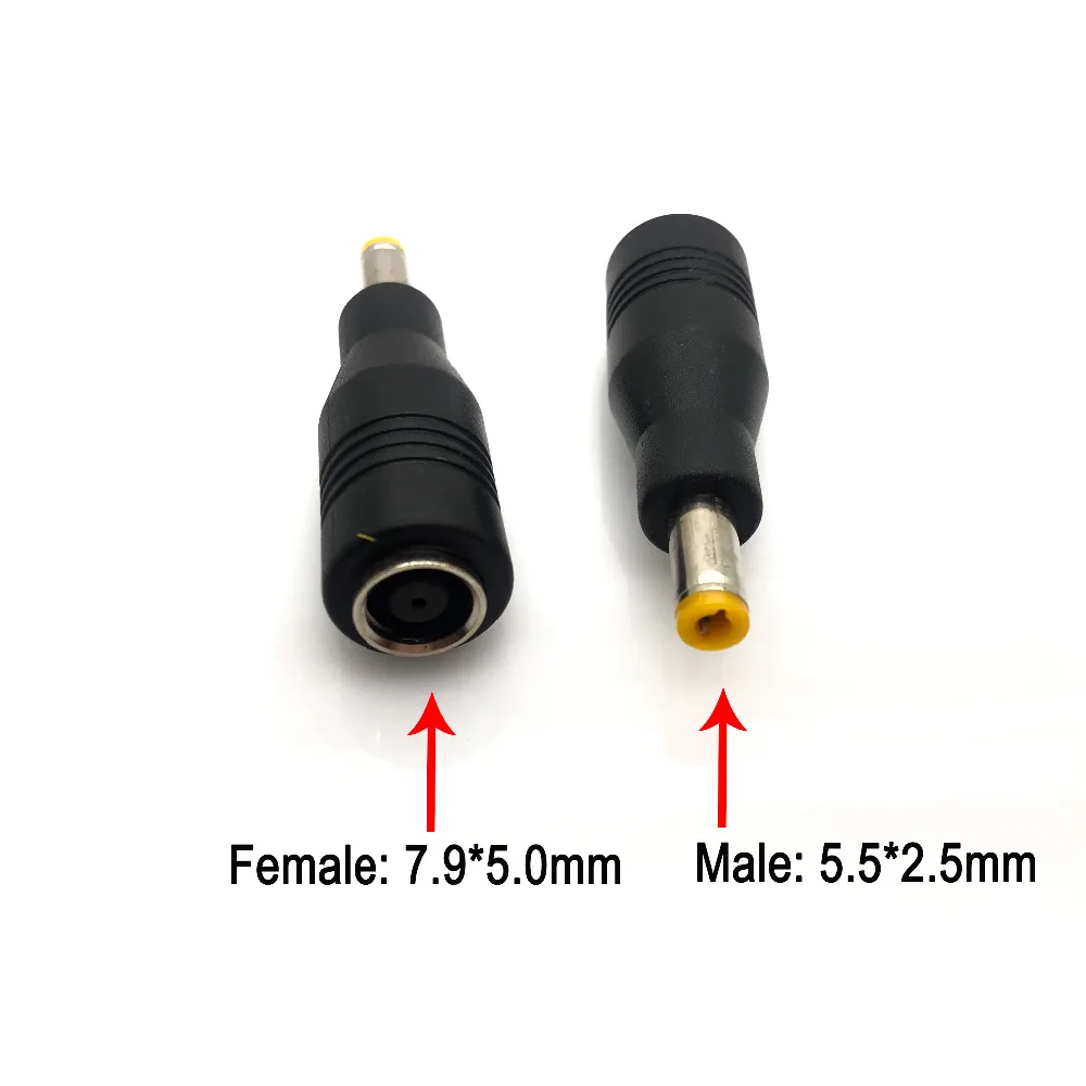 1 шт. стандартный разъем постоянного тока 5 5*2 штекер на 7 9*5 0 гнездо для ноутбука