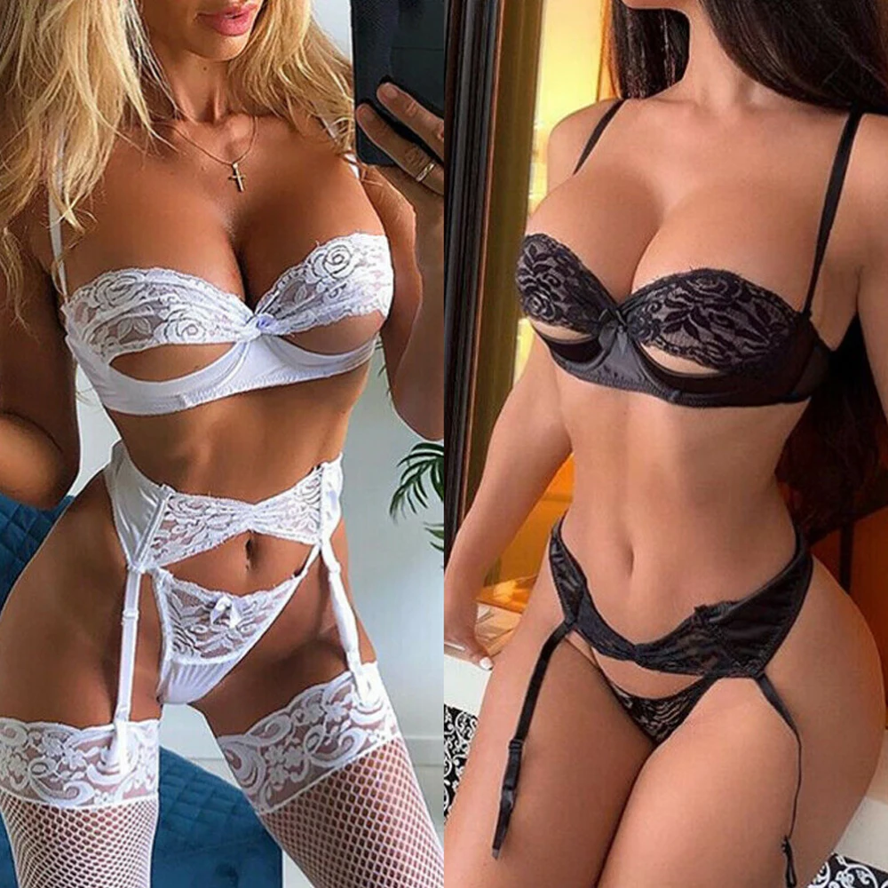 

Hollow Bra and Low Waist Bandage Brief Hot Exotic Lingerie Set Set Women's Underwear Exotic Apparel Women Clothing