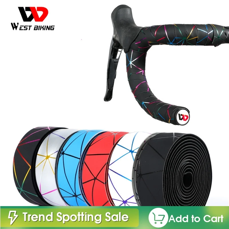 WEST BIKING мягкая лента для руля велосипеда EVA PU велосипедная лента профессиональная велосипедная амортизирующая Антивибрационная обертка с 2 заглушками - изображение