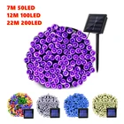 Гирлянсветильник на солнечной батарее, 50100200 светодиодов, 8 режимов, водонепроницаемая, для сада, свадьбы, вечеринки, рождественской елки