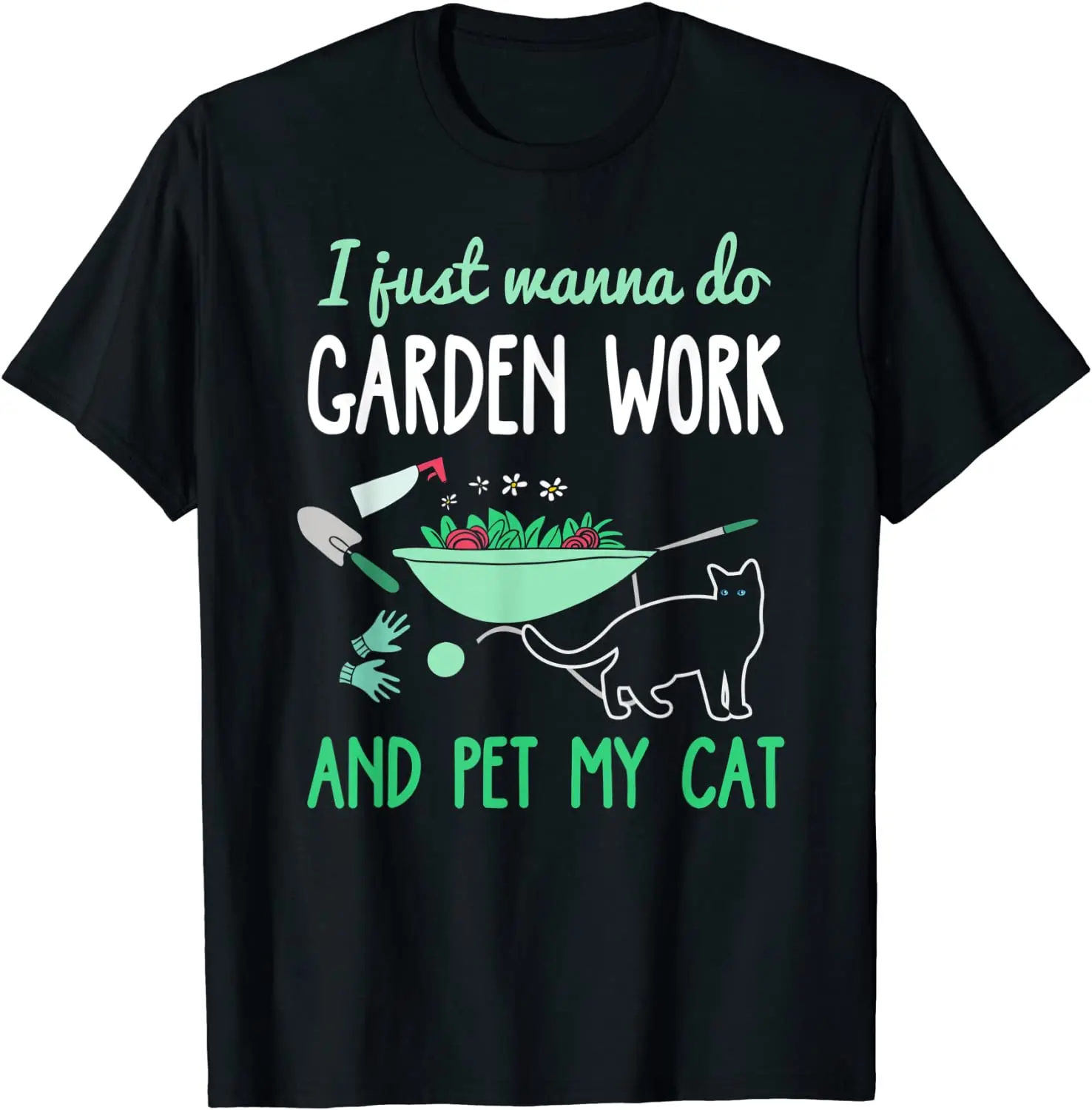 

Gardening Cat Lover Shirt Funny Garden Work Cats Plant T-Shirt Top T-shirts for Boys Custom Tops & Tees Fashionable 3D Cotton