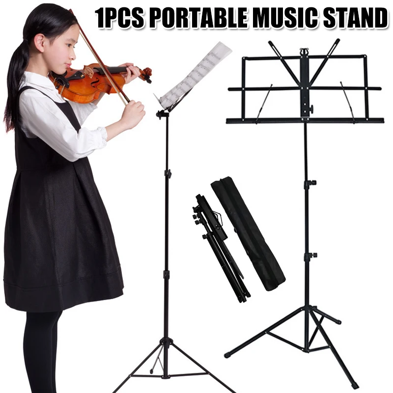 

Ho Music Stand Lightweight Easy to Set Collapsible Adjustable Orchestra Portable Sheet Music Stand with Carry Bag School DO2