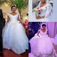 african wedding dresses ball gown beaded lace church wedding dress v neck appliques garden wedding gowns plus size bridal
