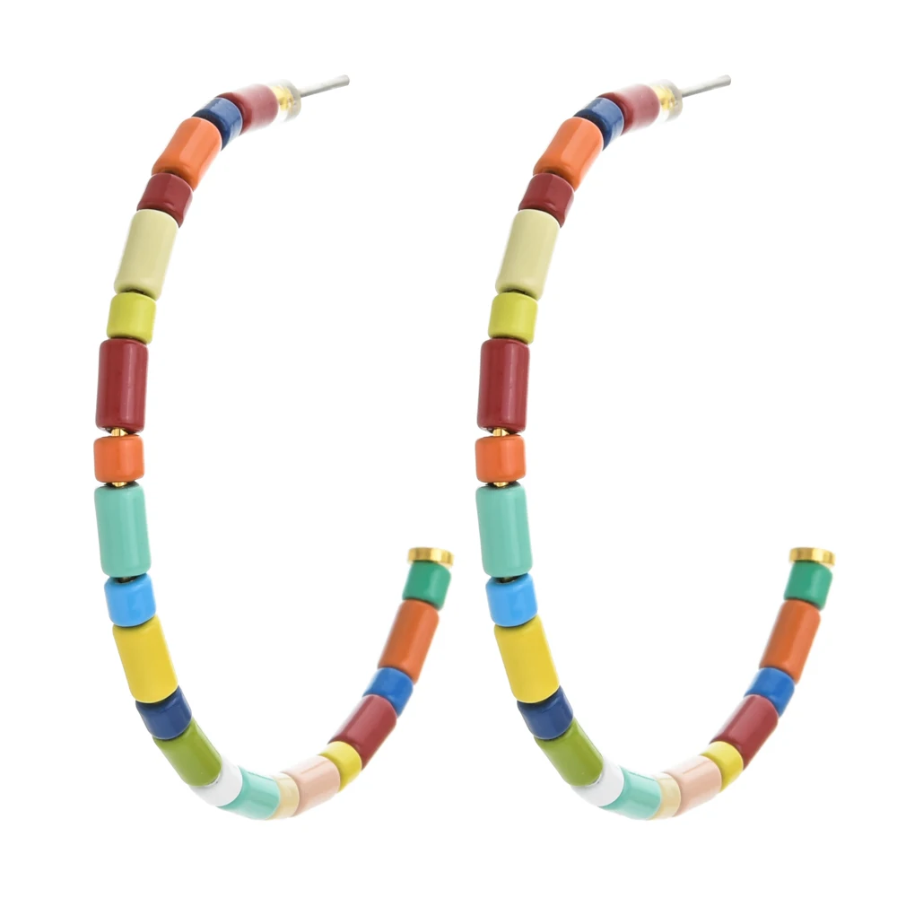 Женские серьги из нержавеющей стали ZMZY модные аксессуары в стиле бохо круглые