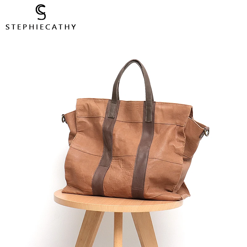 SC большая сумка-тоут из натуральной кожи для женщин винтажные кожаные сумки в