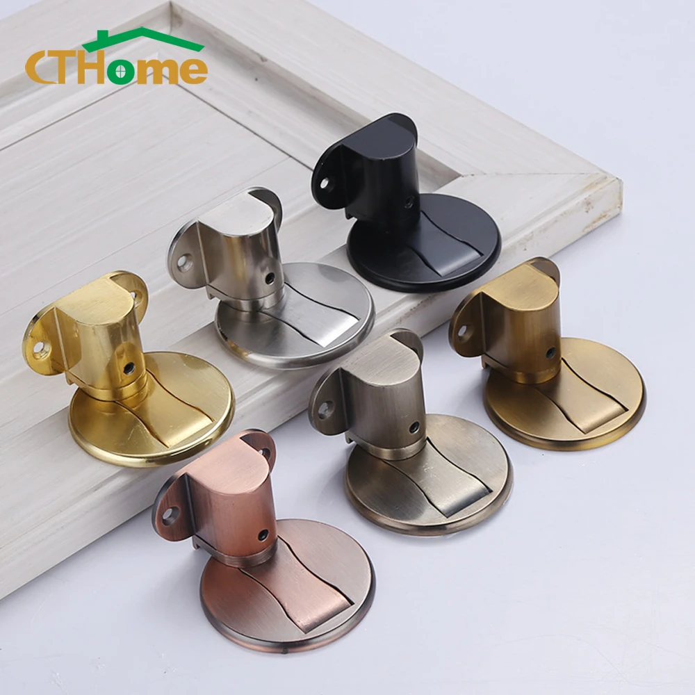 

1pc Magnetic Door Stops Adjustable Zinc Alloy Door Stopper Hidden Door Holders Catch Floor Nail-free Doorstop Household Hardware