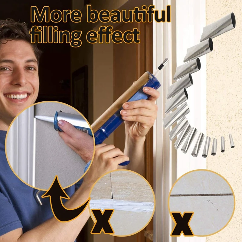 

Caulking Finisher Kit Reusable Caulking Finishing and Stainless Steel Sealant Caulking Tool Kit for Kitchen Bathroom