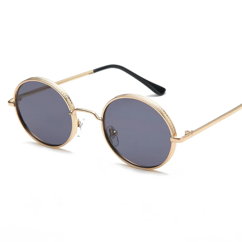 

New Trend Round Metal Sunglasses Retro Small Frame Wild Eyeglasses Street Shooting Men and Women Glasses