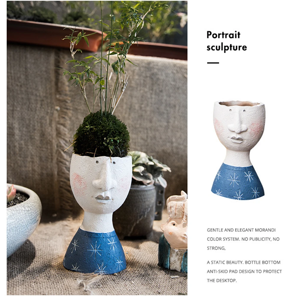 Каучуковая художественная портретная скульптура горшок для растений Цветочная