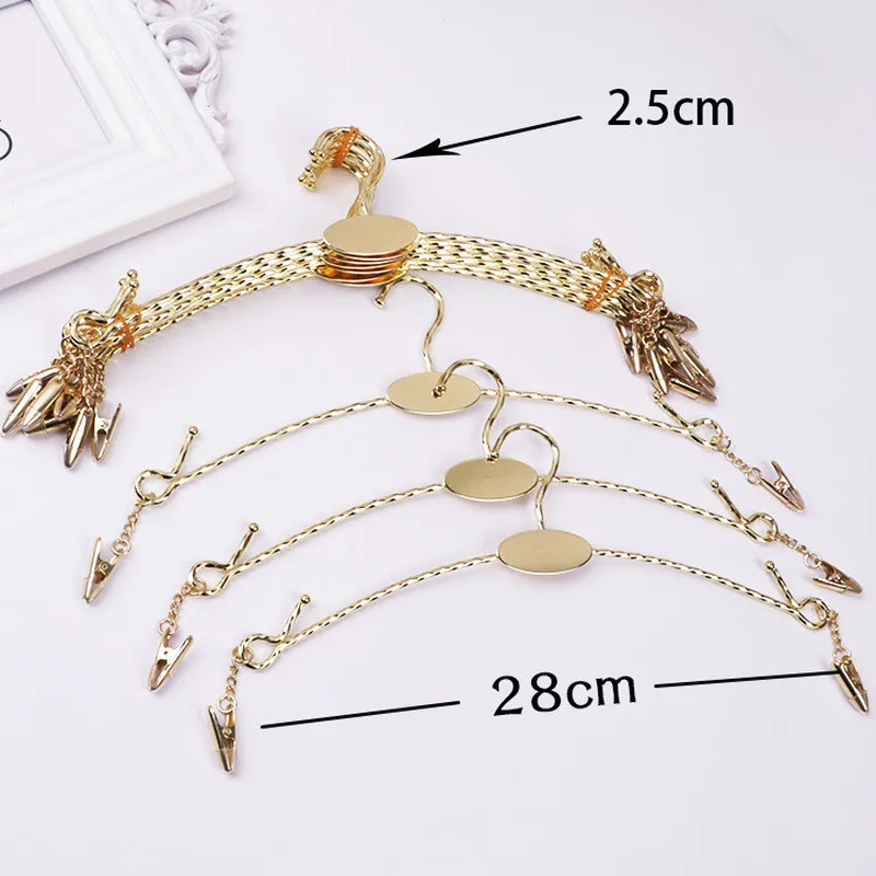 

20Pcs/Set Rose Gold Hanger Metal Non-slip Hanger for Underwear Bra Clothes Clothespin Socks Panties Clip Wardrobe Clothes Rack