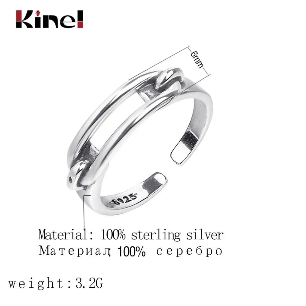 Мужское уличное кольцо Kinel регулируемое на указательный палец из стерлингового