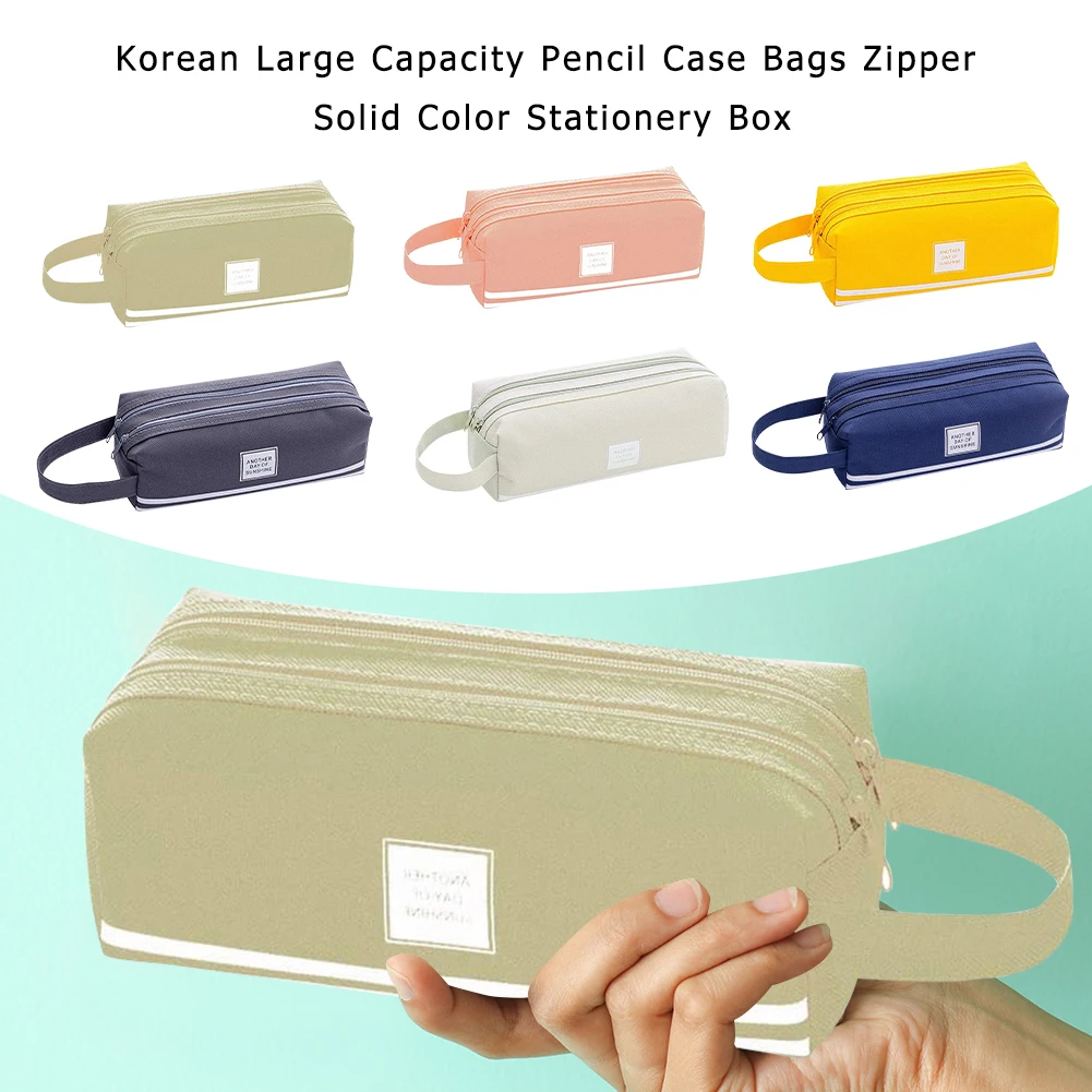 Цветной Большой Вместительный пенал чехол s сумки Корея простая ткань Оксфорд на