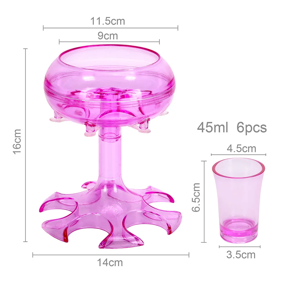 

6 Shot Wine Dispenser PMMA Acrylic Holder 6 Hole Shunt With Silicone Soft Plug Hydrodynamics Guide Channel For Party Drink Game
