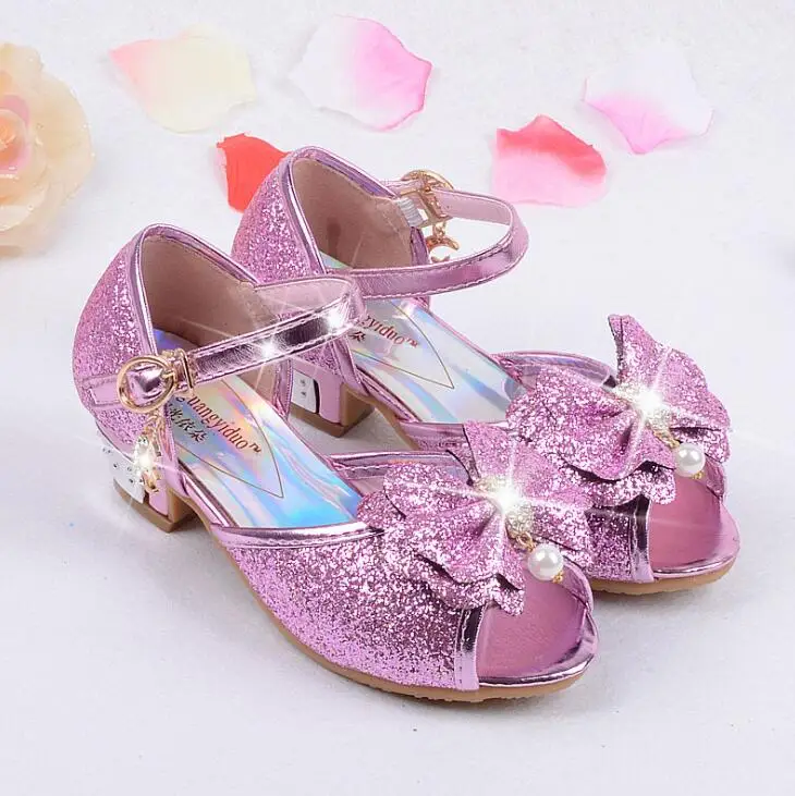 Брендовая Праздничная обувь принцессы для девочек детские сандалии на высоком