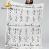 BlessLiving Sports Blankets For Beds Fitness Silhouettes Throw Blanket Swimming Sherpa Blanket for Teens Funny Cobertor Dropship 1
