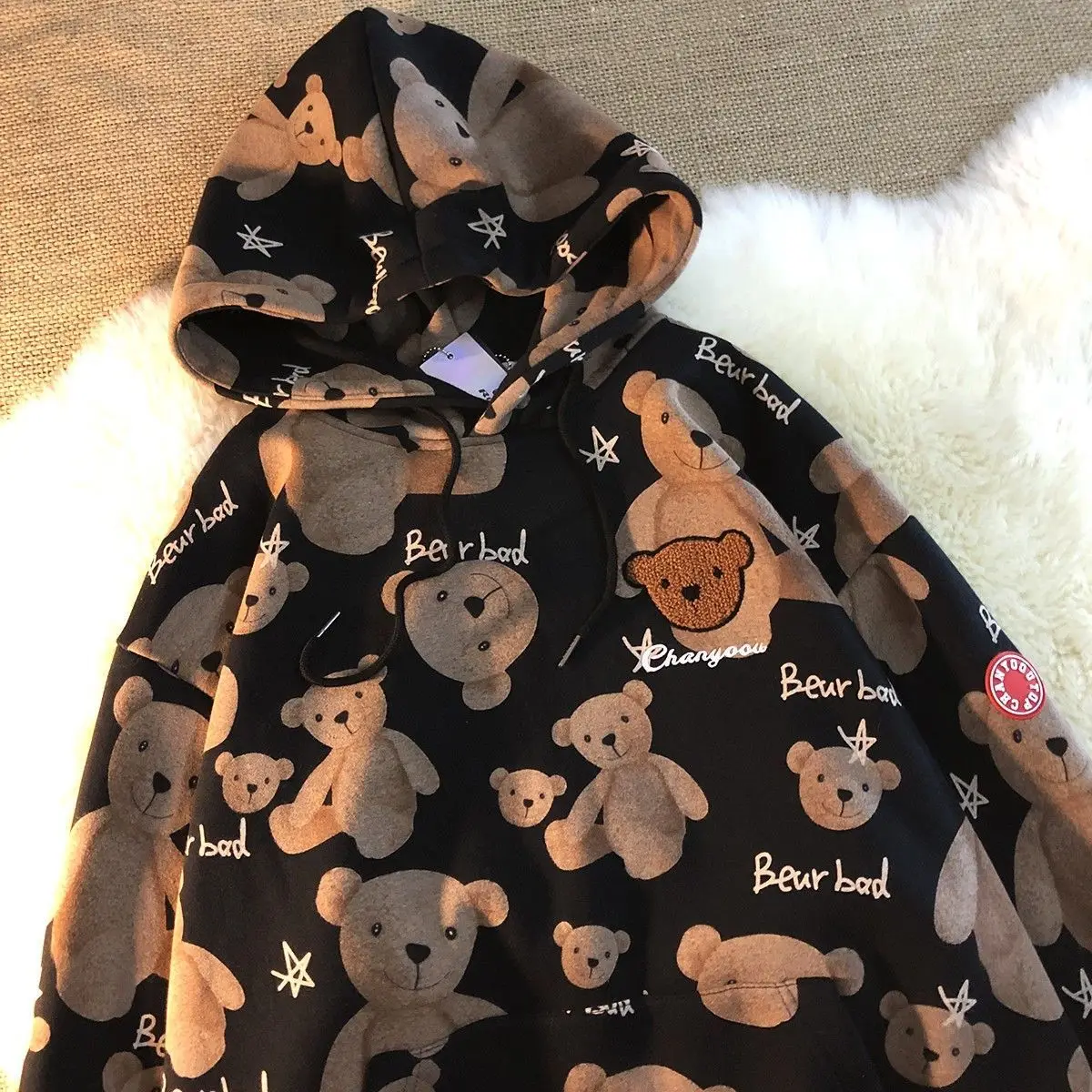 Толстовки с капюшоном героями мультфильмов для женщин Толстовка Топ принтом