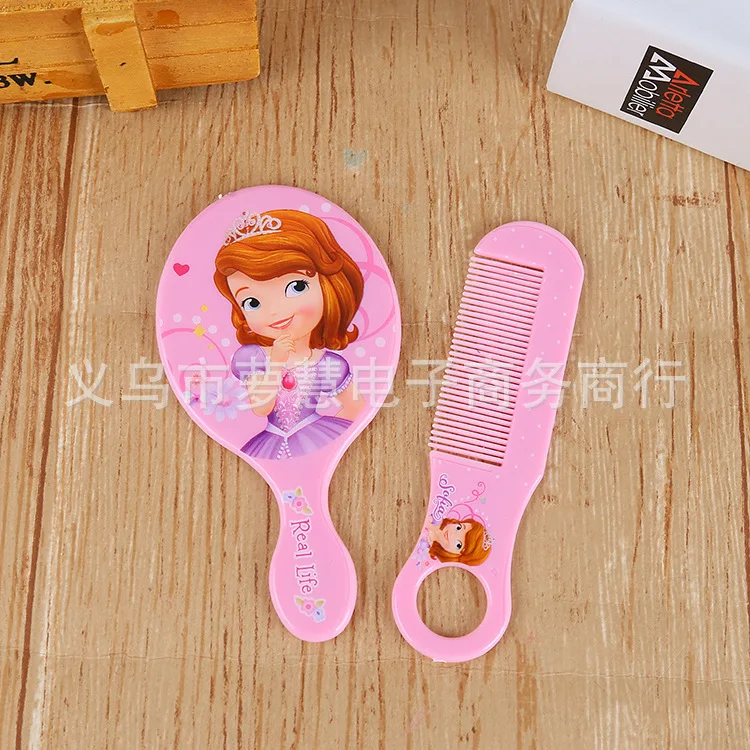 2 шт./компл. disney замороженные мультфильм дети зеркало+ расческа Кукла Эльза аксессуары девушка подарок на день рождения косметическая игрушка портативное детское зеркало