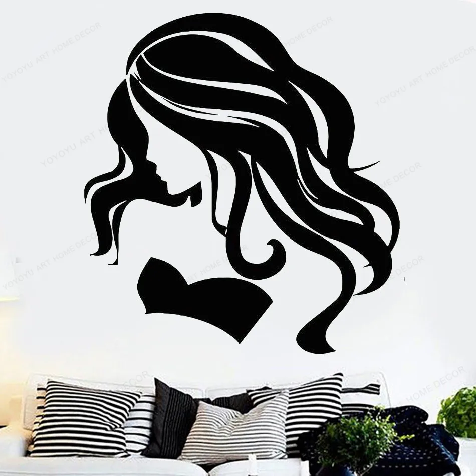 

Hairdressing wall Sticker vinyl barbershop wall decal beauty salon removable window wall decor art poster JH51