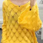 Весенний вязаный свитер с вырезами, женская летняя Тонкая блузка, свитер с одной линией воротника для ранней осени, женская Свободная блузка большого размера Y2k