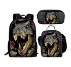 Набор из 3 шт.компл. школьных ранцев и рюкзаков для мальчиков с 3D-принтом динозавров