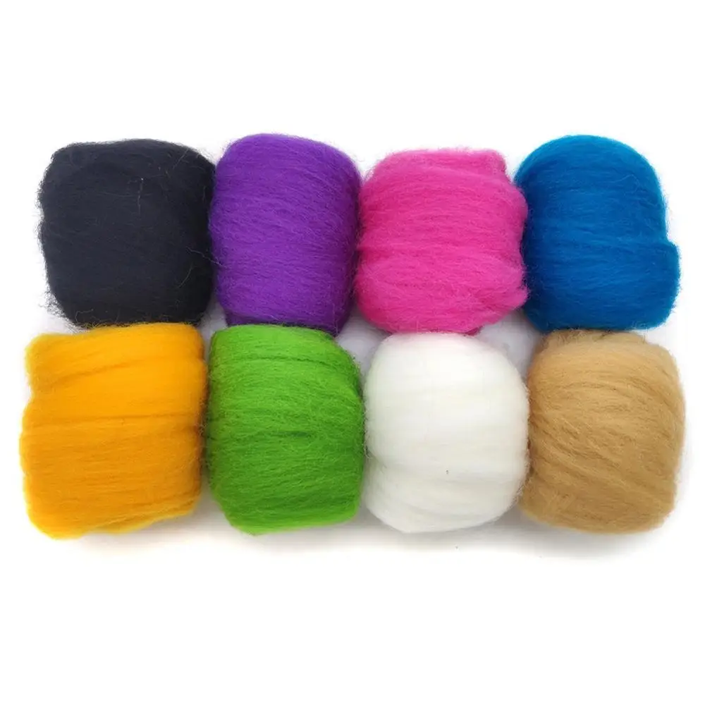 

8 Pack Needle Felting Wool Roving 10g x 8 Color Total 80g Merino Wool 70S (19 Microns) Eco-friendly Natural (NO.07)