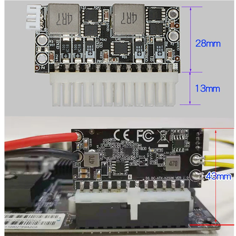 

DC-ATX PSU 19V 200W 13.5-25V Pico ATX Switch Mining PSU 24pin MINI ITX DC to ATX PC Power Supply For Computer