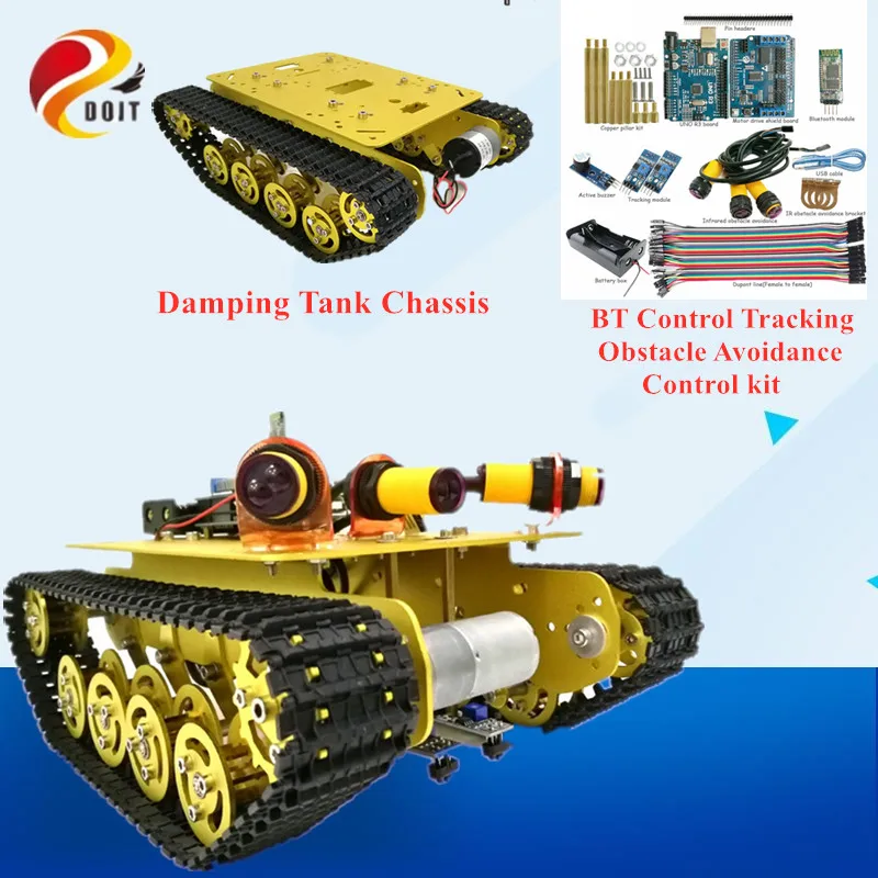 Танка-Ходовая часть DOIT с Bluetooth системой обхода препятствий и платформой UNO R3 |