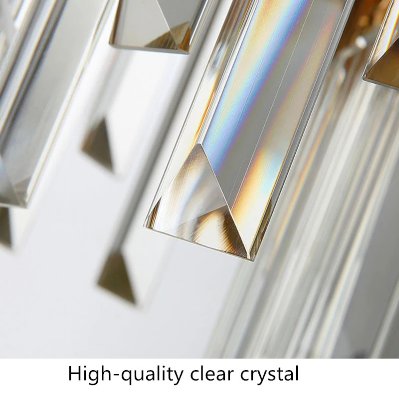 

Manggic Modern Crystal Pendant Lights Restaurant Lamp Gold Stainless Steel Kitchen Decor Home Lighting Living Room Decoration