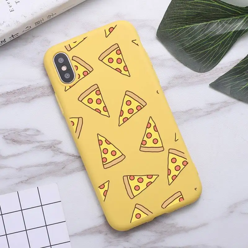 

Pizza hamburger food Phone Case Candy Color for iPhone 6 7 8 11 12 s mini pro X XS XR MAX Plus