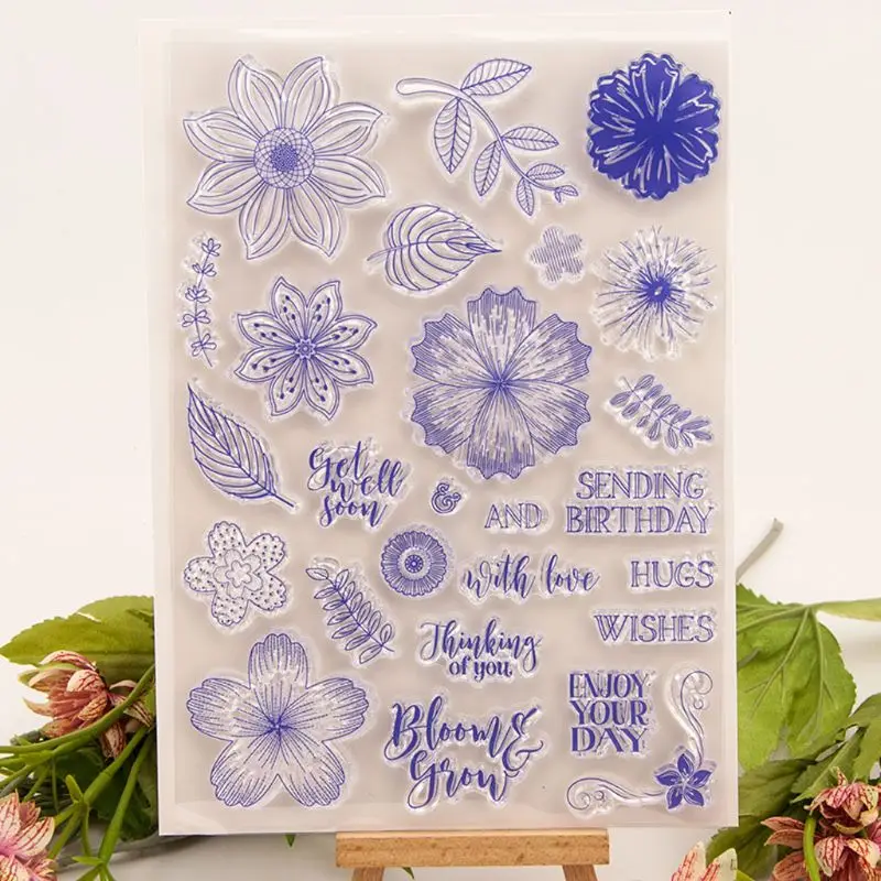 

Flower Leaf Silicone Clear Seal Stamp DIY Scrapbooking Embossing Photo Album Decorative Paper Card Craft Art Handmade Gift 425D