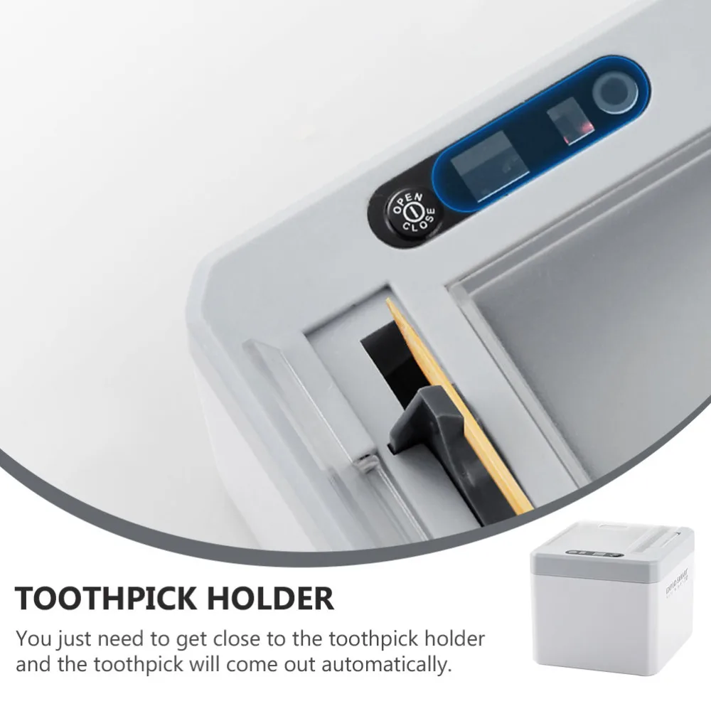 

1Pc Intelligent Sensing Toothpick Case Automatic Toothpick Cylinder (Grey)