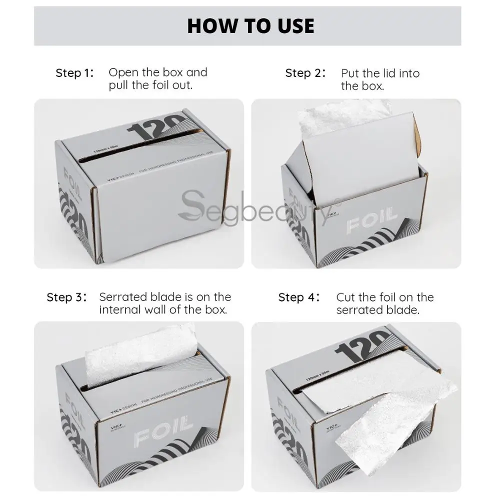 Segbeauty волос Алюминий Фольга салон специальные Палочки краситель олова Бумага 50 м