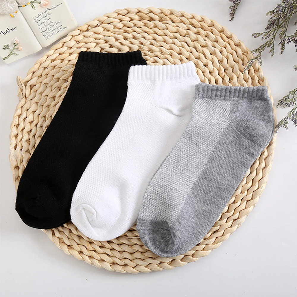 

1 Pair Summer Mesh Men's Socks Invisible Ankle Socks Pure Colors Breathable Thin Male Short Boat Socks