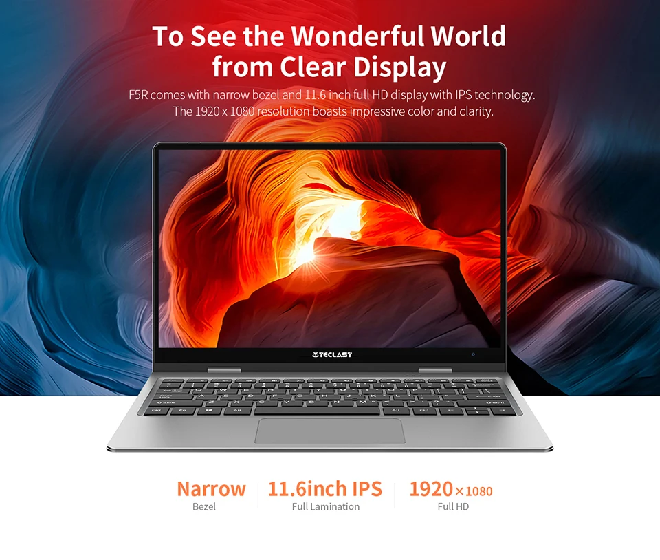 Ноутбук Teclast F5R 11,6 дюймов ОС Windows 10 Intel APOLLO LAKE N3450 четырехъядерный процессор 1,1 ГГц 8 Гб ОЗУ 256 ГБ SSD сенсорный экран HDMI